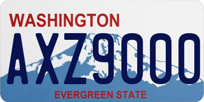 WA license plate AXZ9000