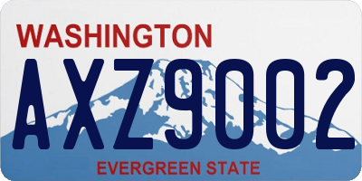 WA license plate AXZ9002