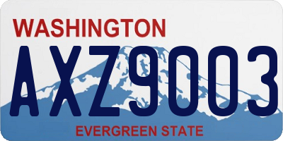 WA license plate AXZ9003