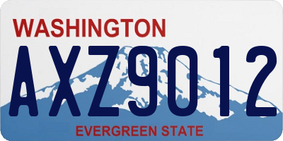 WA license plate AXZ9012