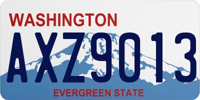 WA license plate AXZ9013