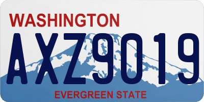 WA license plate AXZ9019
