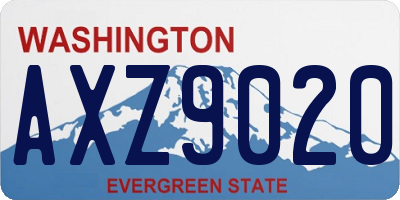 WA license plate AXZ9020