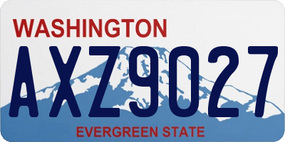 WA license plate AXZ9027