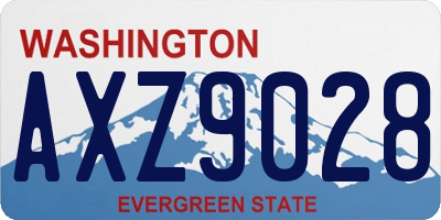 WA license plate AXZ9028