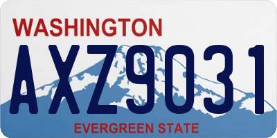 WA license plate AXZ9031