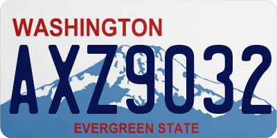 WA license plate AXZ9032