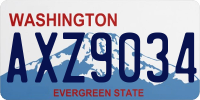 WA license plate AXZ9034