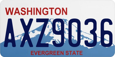 WA license plate AXZ9036