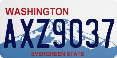 WA license plate AXZ9037