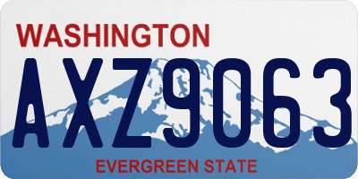 WA license plate AXZ9063