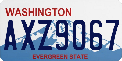 WA license plate AXZ9067