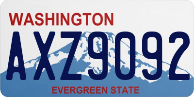 WA license plate AXZ9092