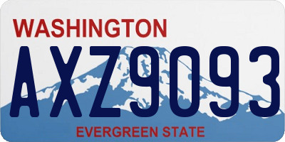 WA license plate AXZ9093