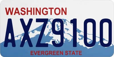 WA license plate AXZ9100
