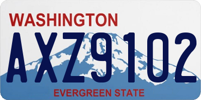 WA license plate AXZ9102