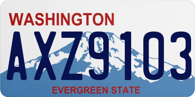 WA license plate AXZ9103
