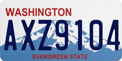 WA license plate AXZ9104