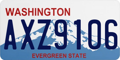 WA license plate AXZ9106
