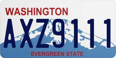 WA license plate AXZ9111