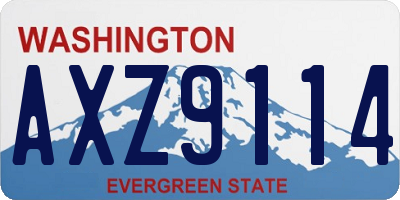 WA license plate AXZ9114