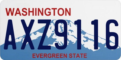 WA license plate AXZ9116