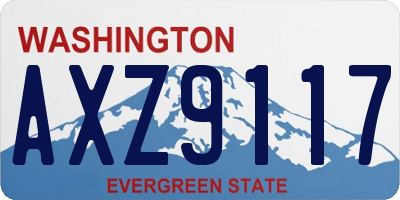WA license plate AXZ9117