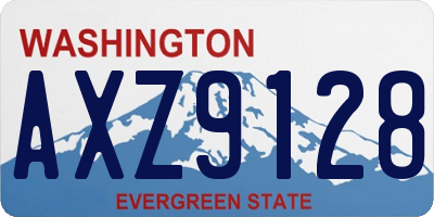 WA license plate AXZ9128
