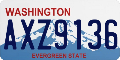 WA license plate AXZ9136