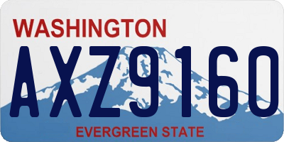 WA license plate AXZ9160