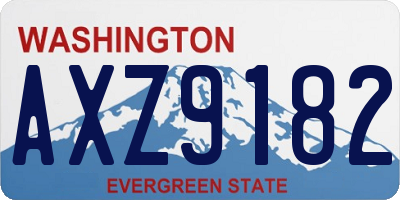 WA license plate AXZ9182