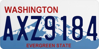 WA license plate AXZ9184