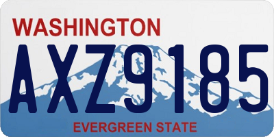 WA license plate AXZ9185