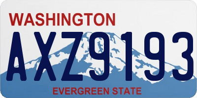 WA license plate AXZ9193