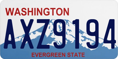 WA license plate AXZ9194
