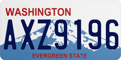 WA license plate AXZ9196