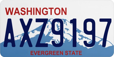 WA license plate AXZ9197