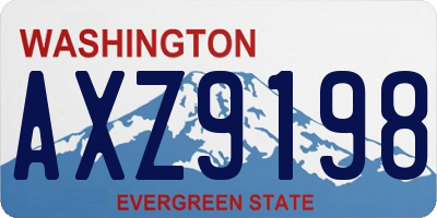 WA license plate AXZ9198