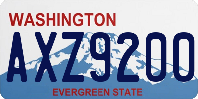 WA license plate AXZ9200
