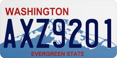 WA license plate AXZ9201