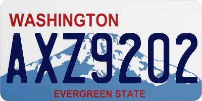 WA license plate AXZ9202