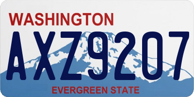 WA license plate AXZ9207