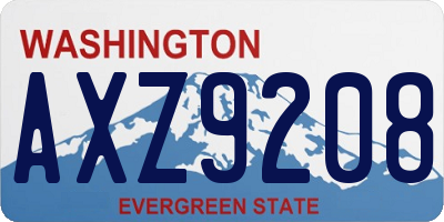 WA license plate AXZ9208