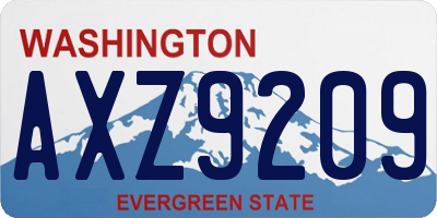 WA license plate AXZ9209