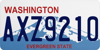 WA license plate AXZ9210