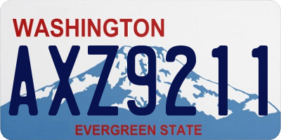 WA license plate AXZ9211