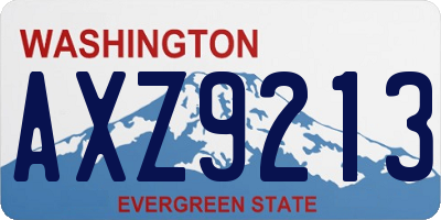WA license plate AXZ9213