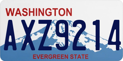WA license plate AXZ9214