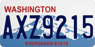 WA license plate AXZ9215