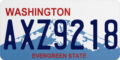 WA license plate AXZ9218